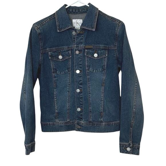 Vintage Calvin Klein Jeans Denim Jean Jacket Size M Wardrobe Staple Casual - Picture 1 of 11